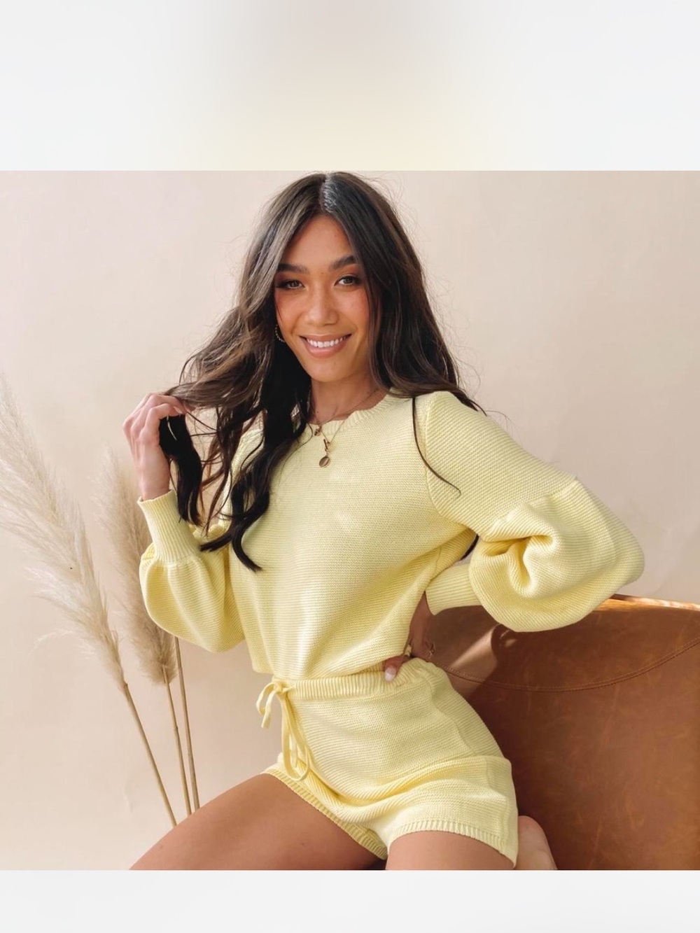 Beginning Boutique Berkley Yellow Knit Sweater Yellow